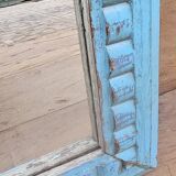 Ancien miroir Art déco en teck birman