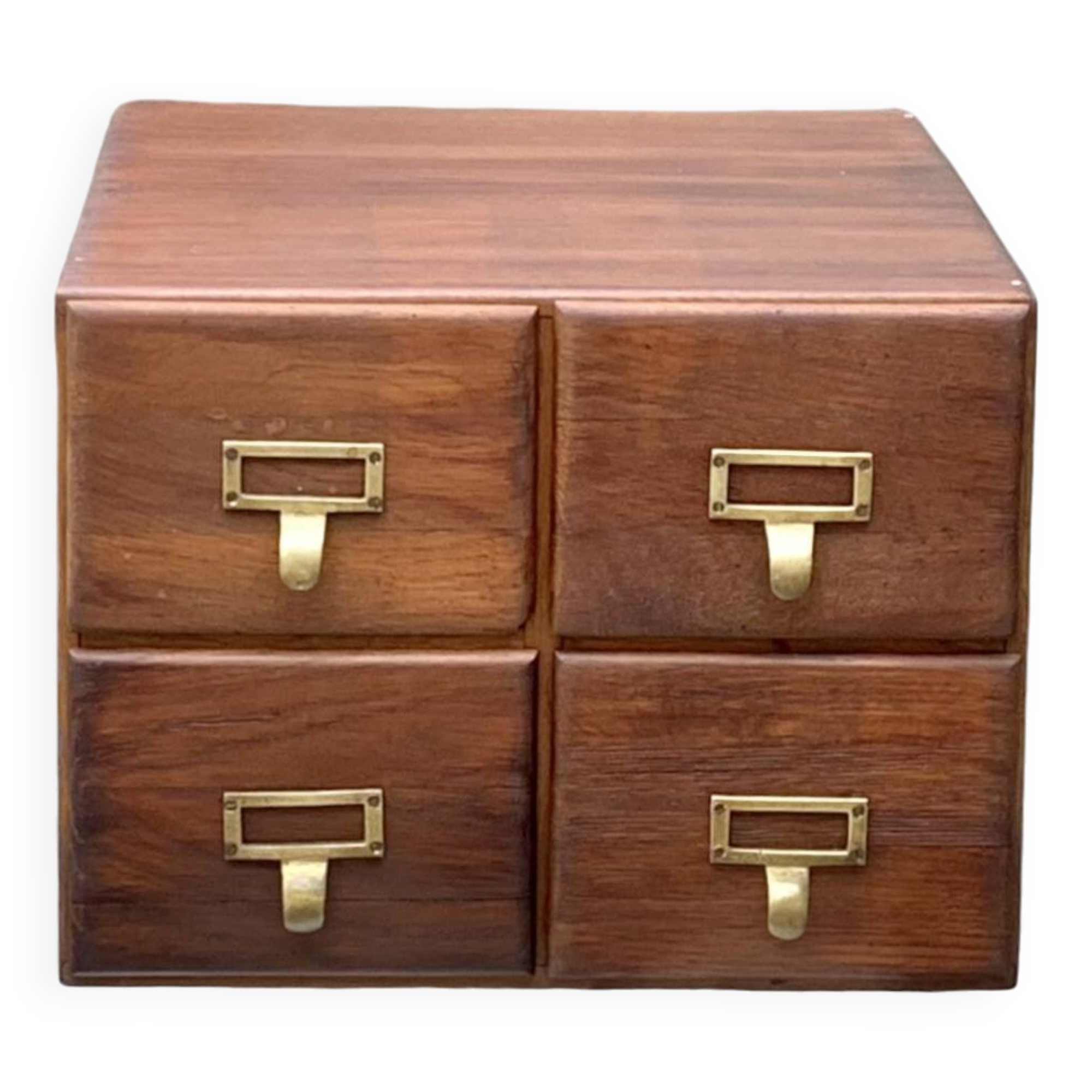 Old wooden desk cabinet - 4 drawers