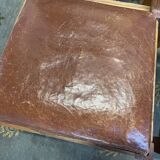 Suite of 6 oak and leather chairs 1950