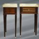 Pair of Louis XVI Style Nightstands with White Carrara Marble