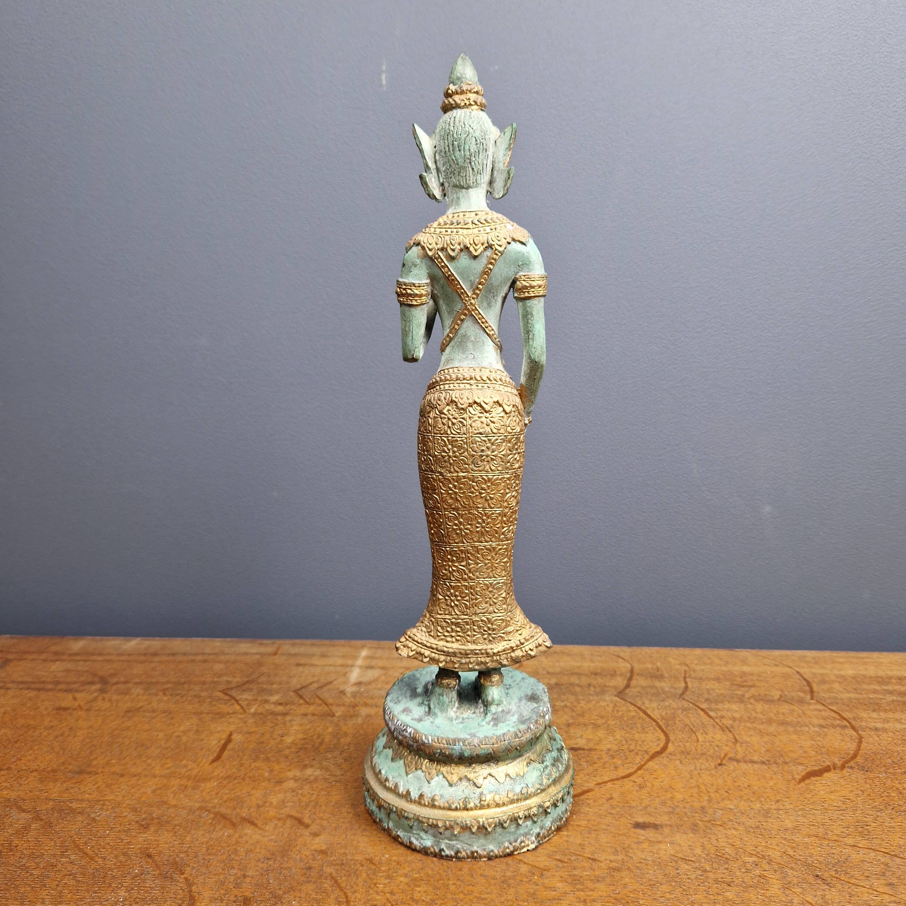 Ancient bronze sculpture divinity Apsara India 20th Hindu goddess statue