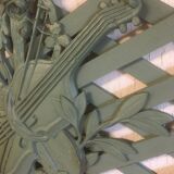 Wall panel, violin (resin) on wooden trellis