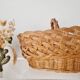 Vintage wicker basket – bohemian decorative storage