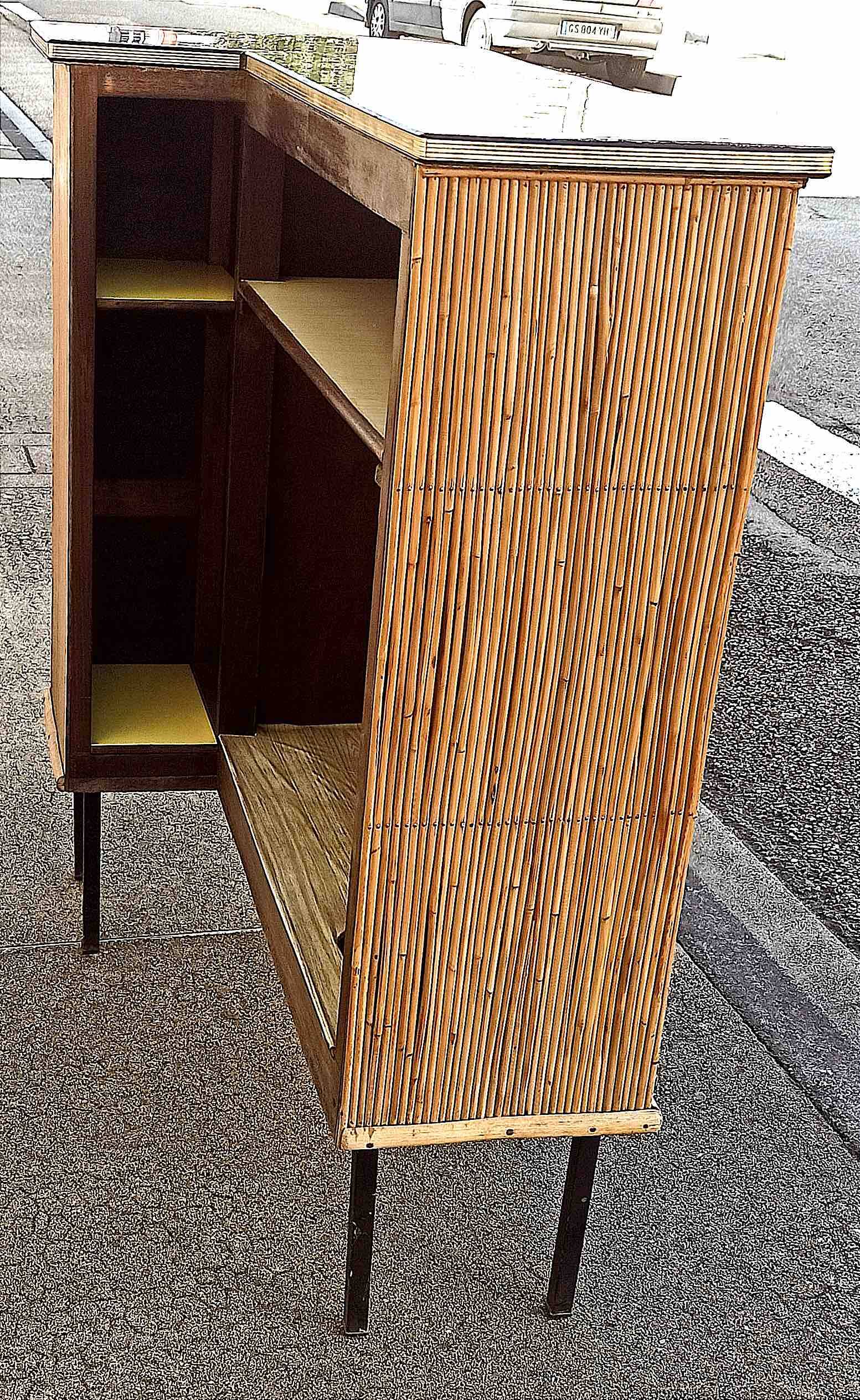 1950s wicker bar, height 108.5 cm