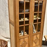 Vitrine art déco bois brut