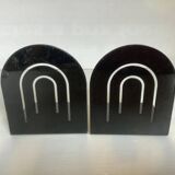 Pair of black metal bookends