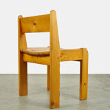 Brutalist pine dining chairs by Ate van Apeldoorn for Houtwerk Hattem, Netherlands 1970s