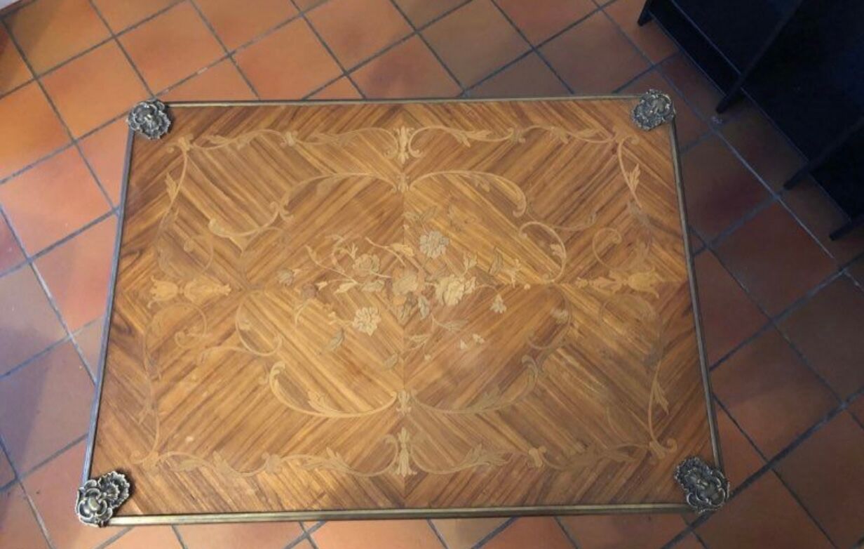 Antique marquetry game table