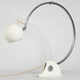 Lamp designed by luci cinisello - origin milan, italy - material: chromed metal painted white - height