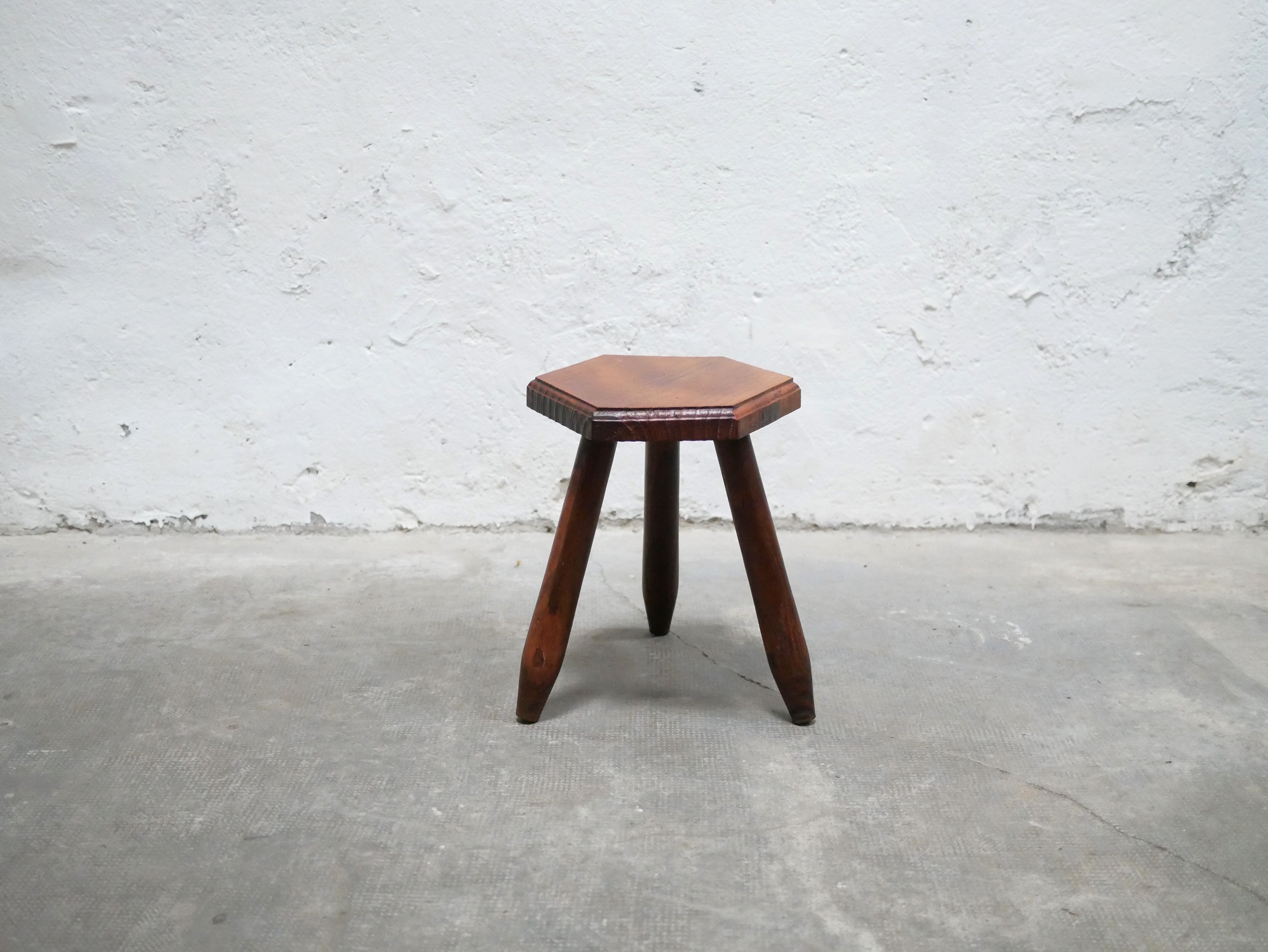 Vintage wooden tripod stool