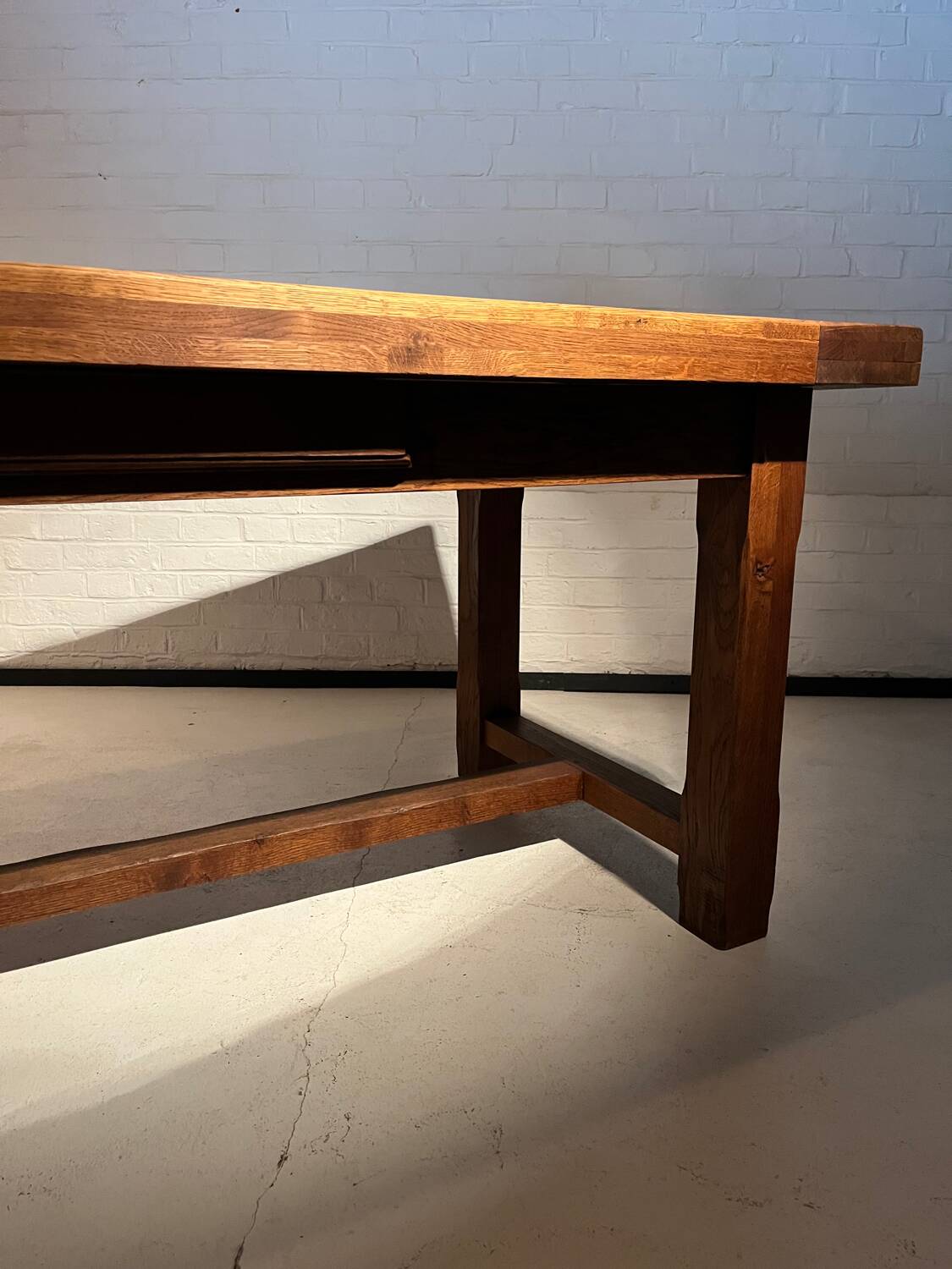 Old farmhouse table in solid oak