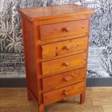 5-drawer pine chest of drawers