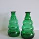 Edvin Ollers Green Glass Vases, Limmareds Glasbruk, Sweden, 1940s