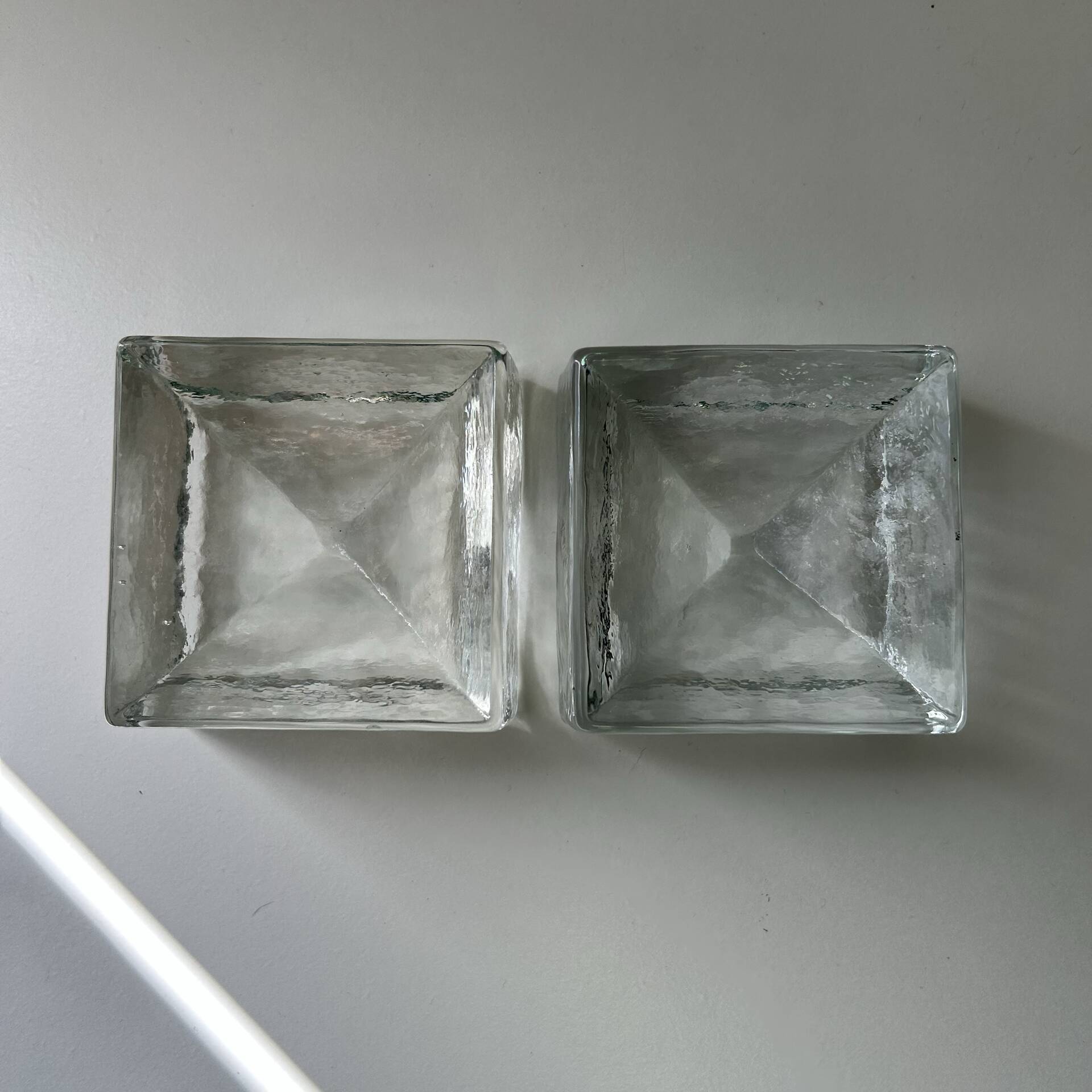 Paire de vide poches pavés de verre