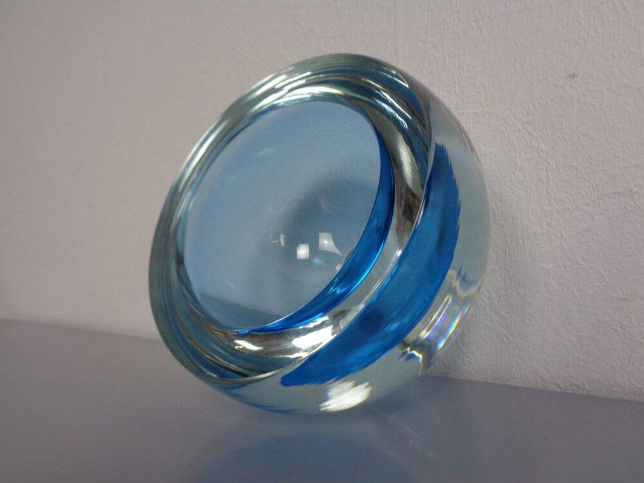 Large Sommerso Murano Glass Bowl by Flavio Poli, 1960s