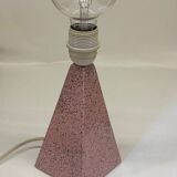 Pyramidal lamp base in Brussels porcelain with pink terrazzo effect