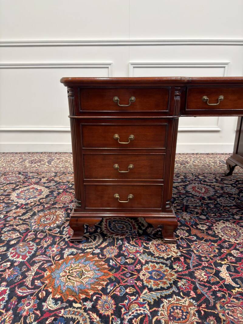 Classic English Chesterfield Partnerdesk Desk
