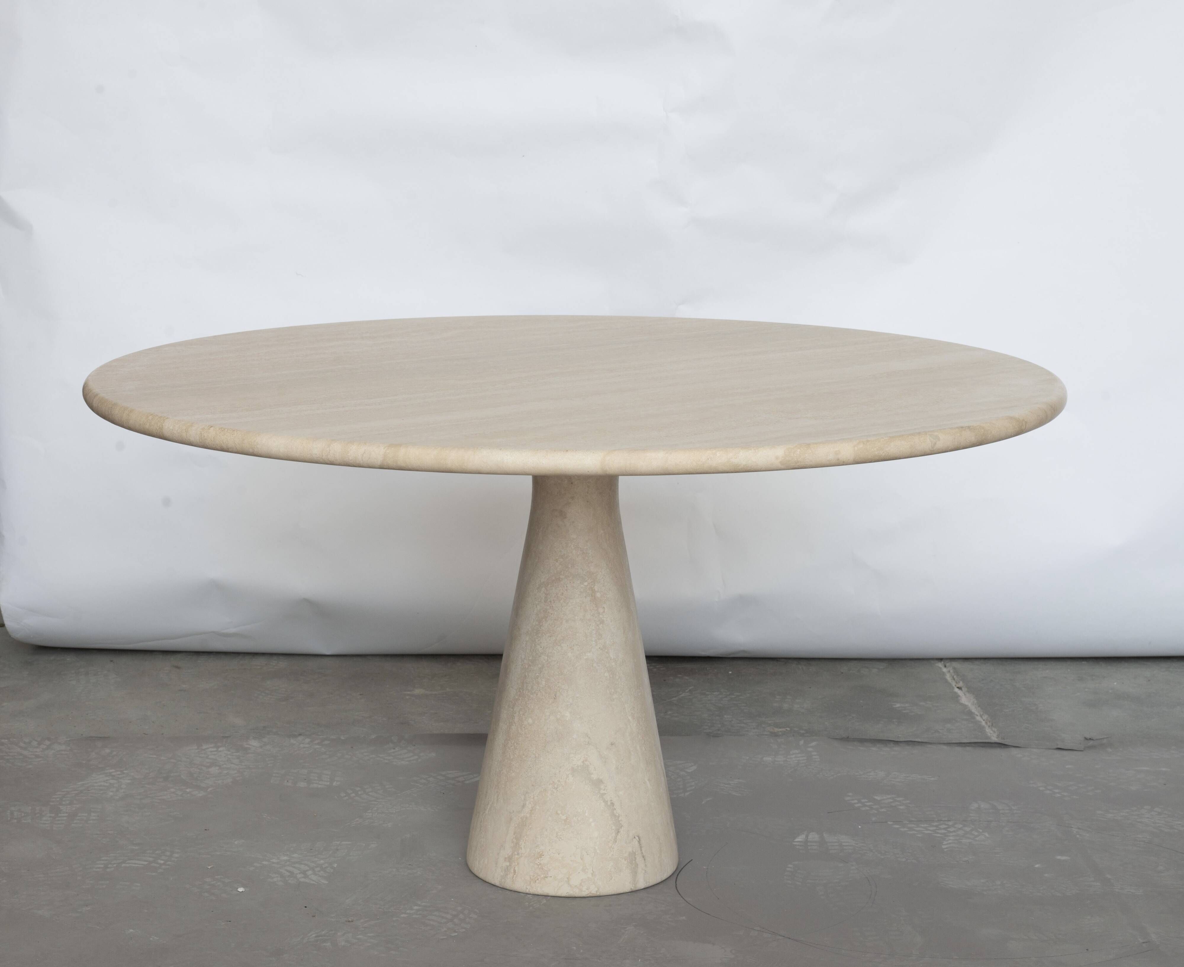 Angelo Mangiarotti M1 dining table Travertine marble 130cm