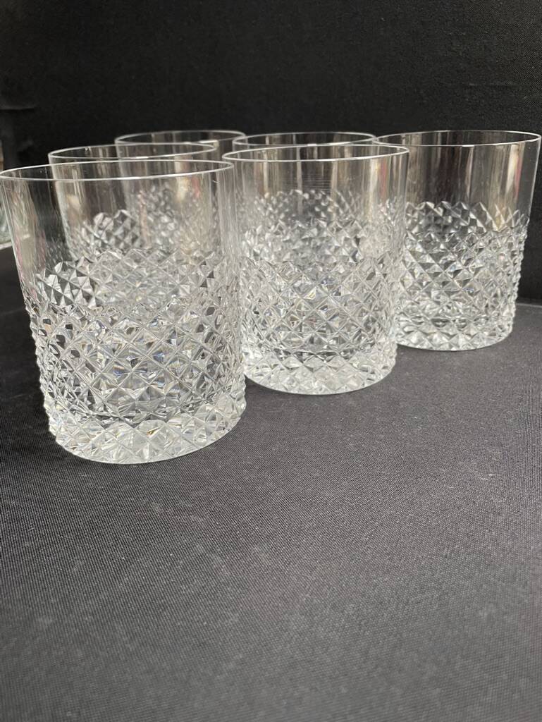 6 Cut crystal whiskey glasses