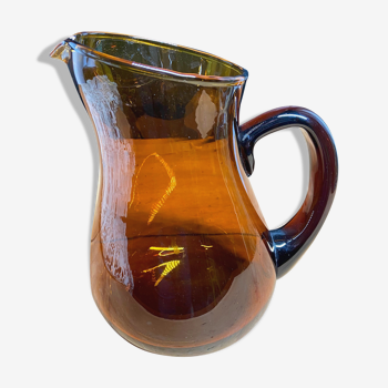 Amber glass pitcher