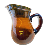 Amber glass pitcher