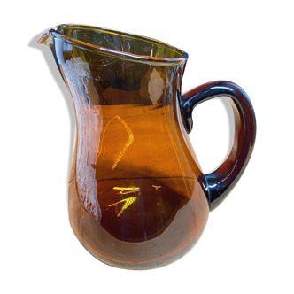 Amber glass pitcher