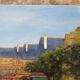Tableau Huile sur Toile - Paysage marché Breton Signé Chateaugiron