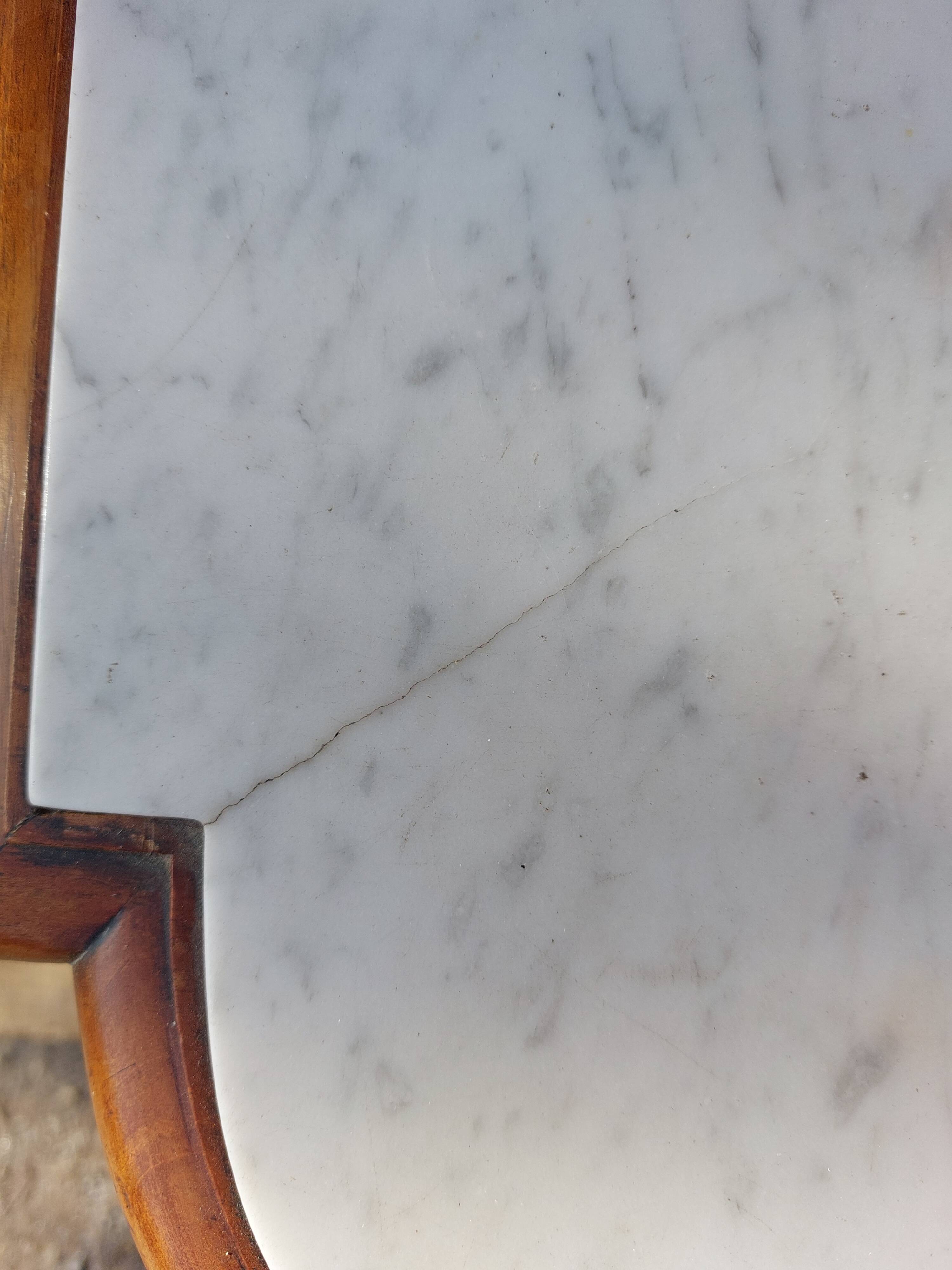 Console, white marble top