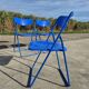 Ensemble de 3 chaises pliantes vintage TED IKEA bleues des années 1980 Nield Gammelgaard.