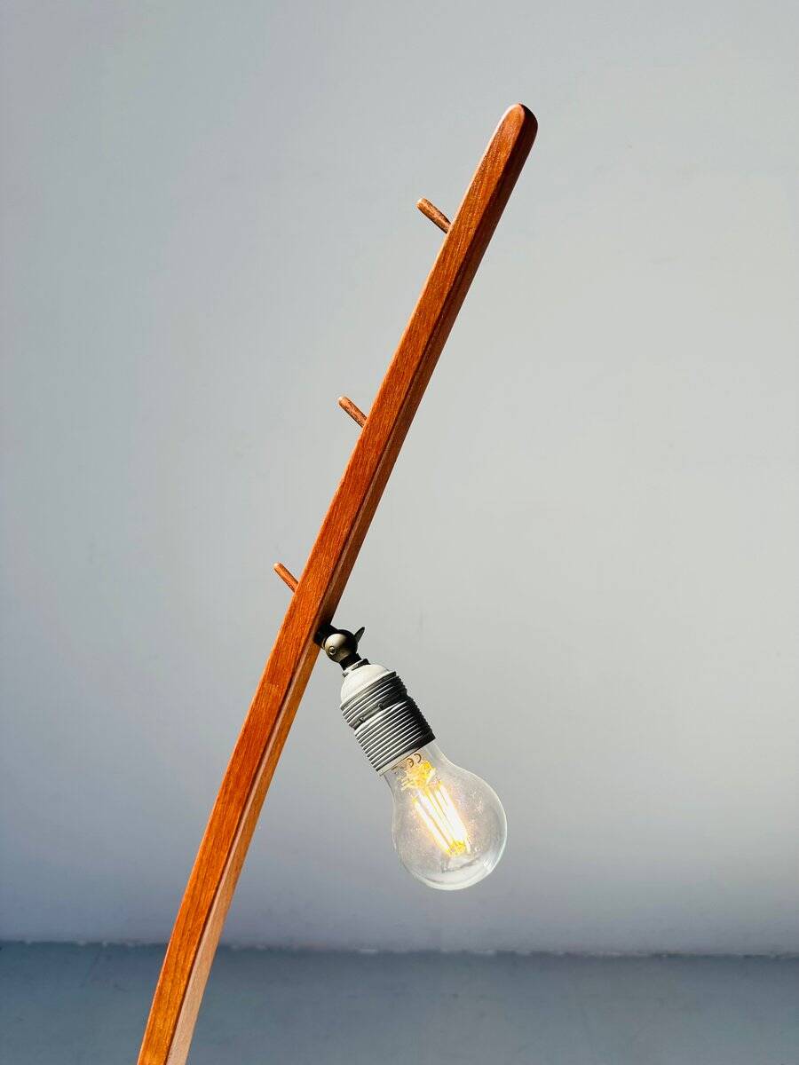 Vintage teak Dornstab floor lamp by J.T. Kalmar & A. Pöll, Austria, 1947