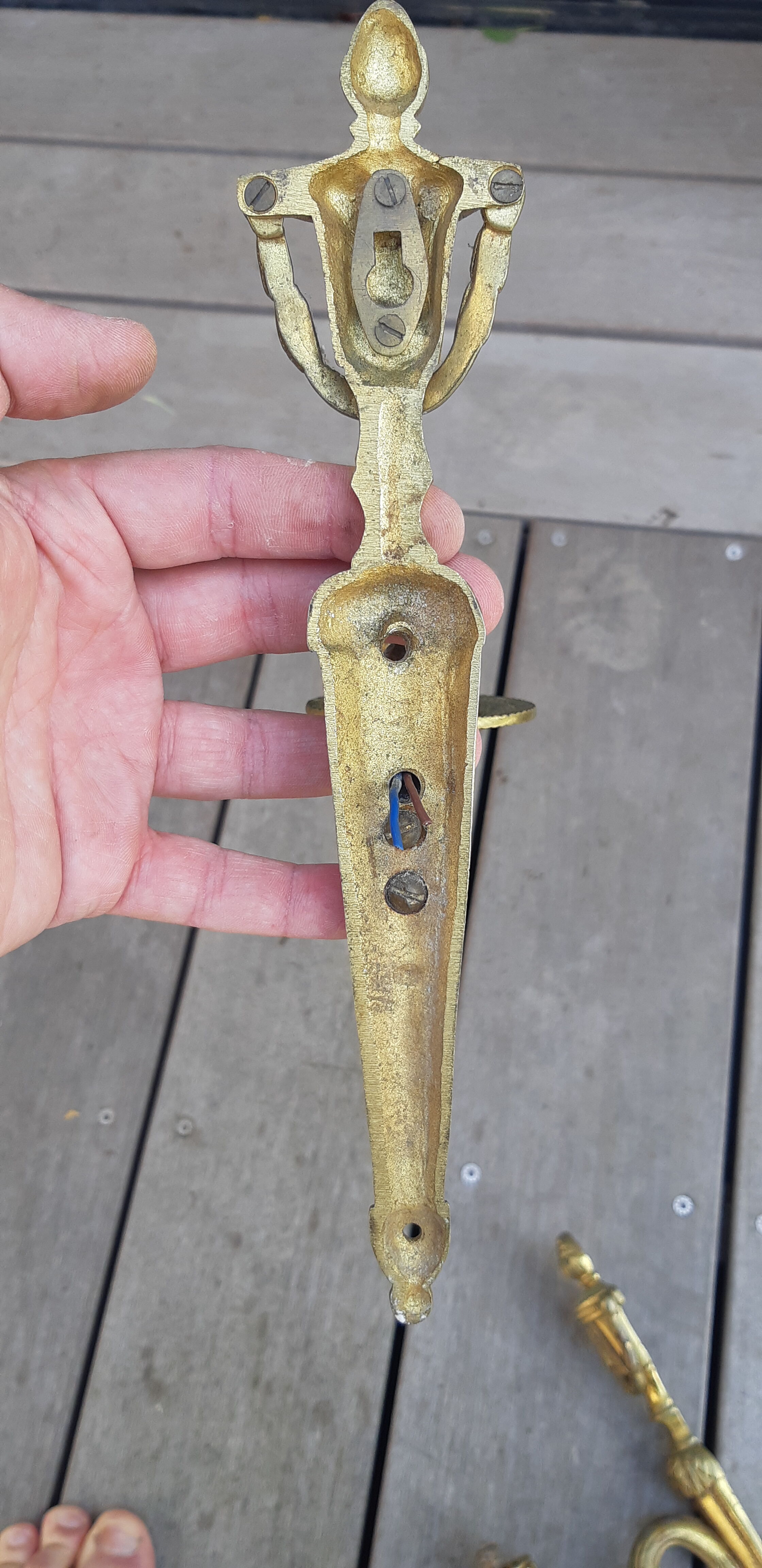 Pair of bronze wall lamps Louis XV style