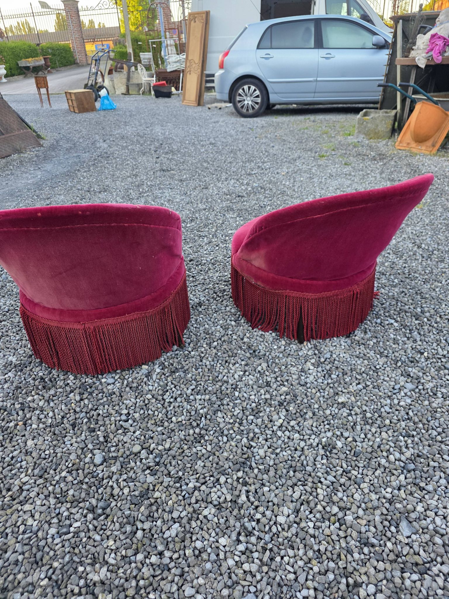 Pair of antique frog chairs