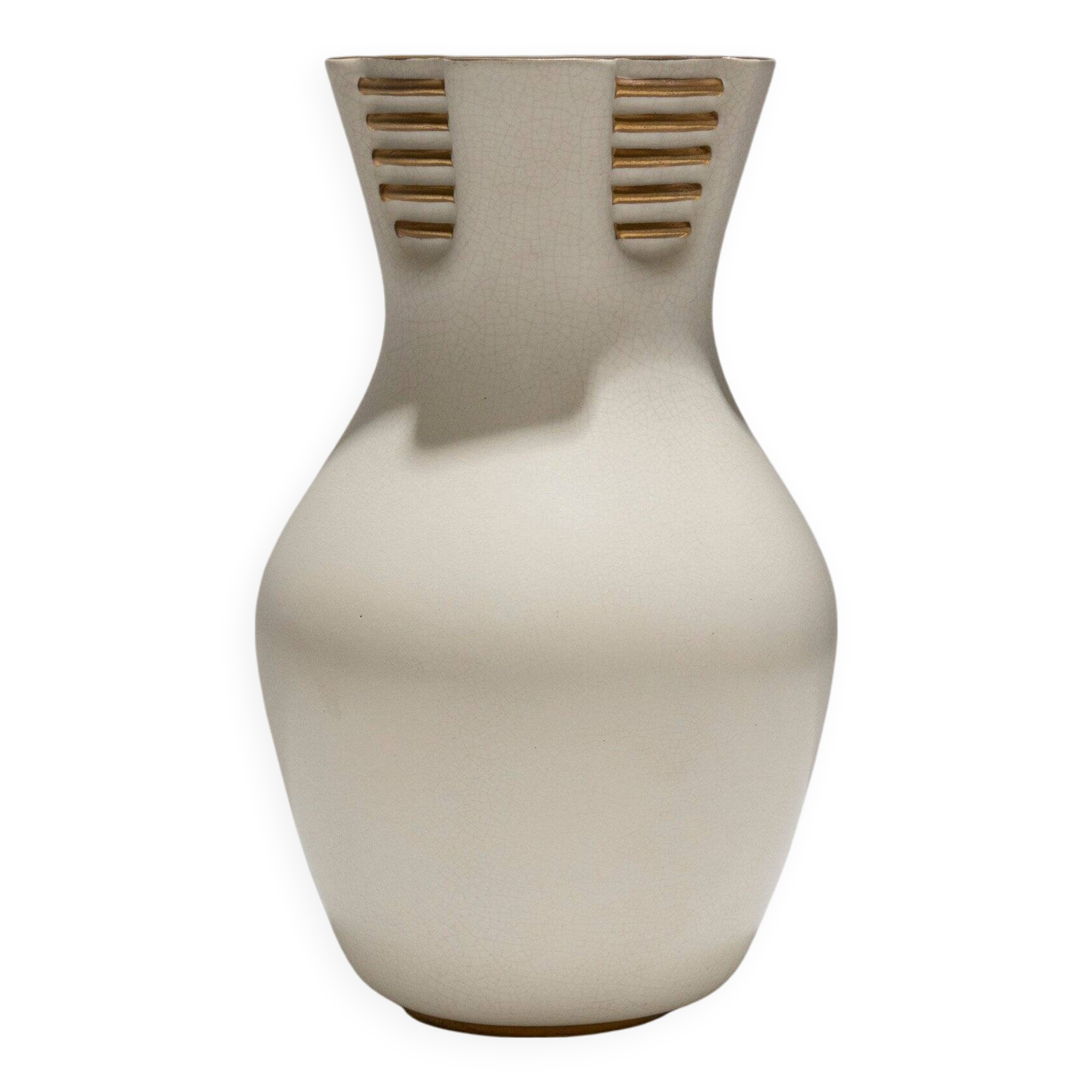 White earthenware vase, richard-ginori, 1940s
