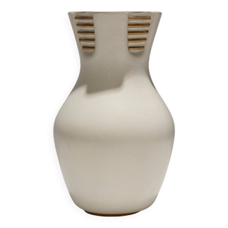 Vase pansu en faïence blanche, richard-ginori, 1940s