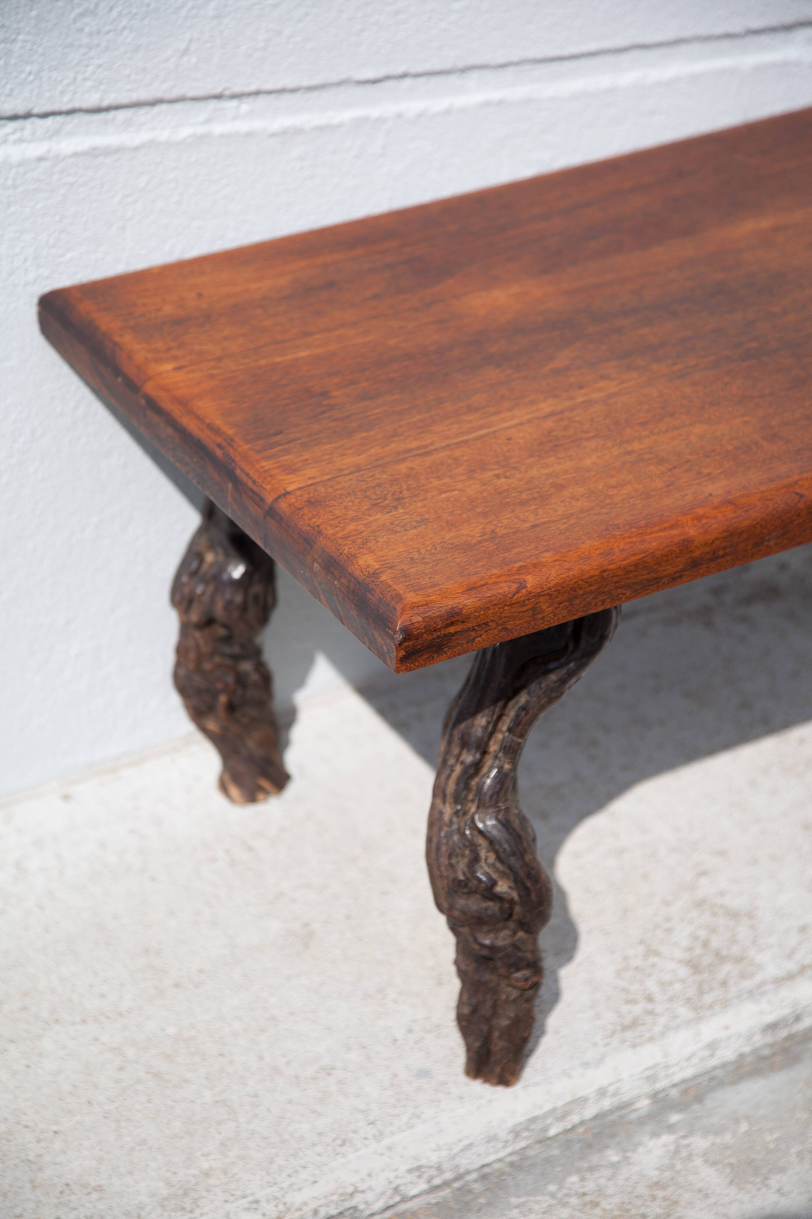 Coffee table vines and vintage wood