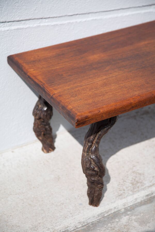 Table basse ceps de vigne et bois vintage