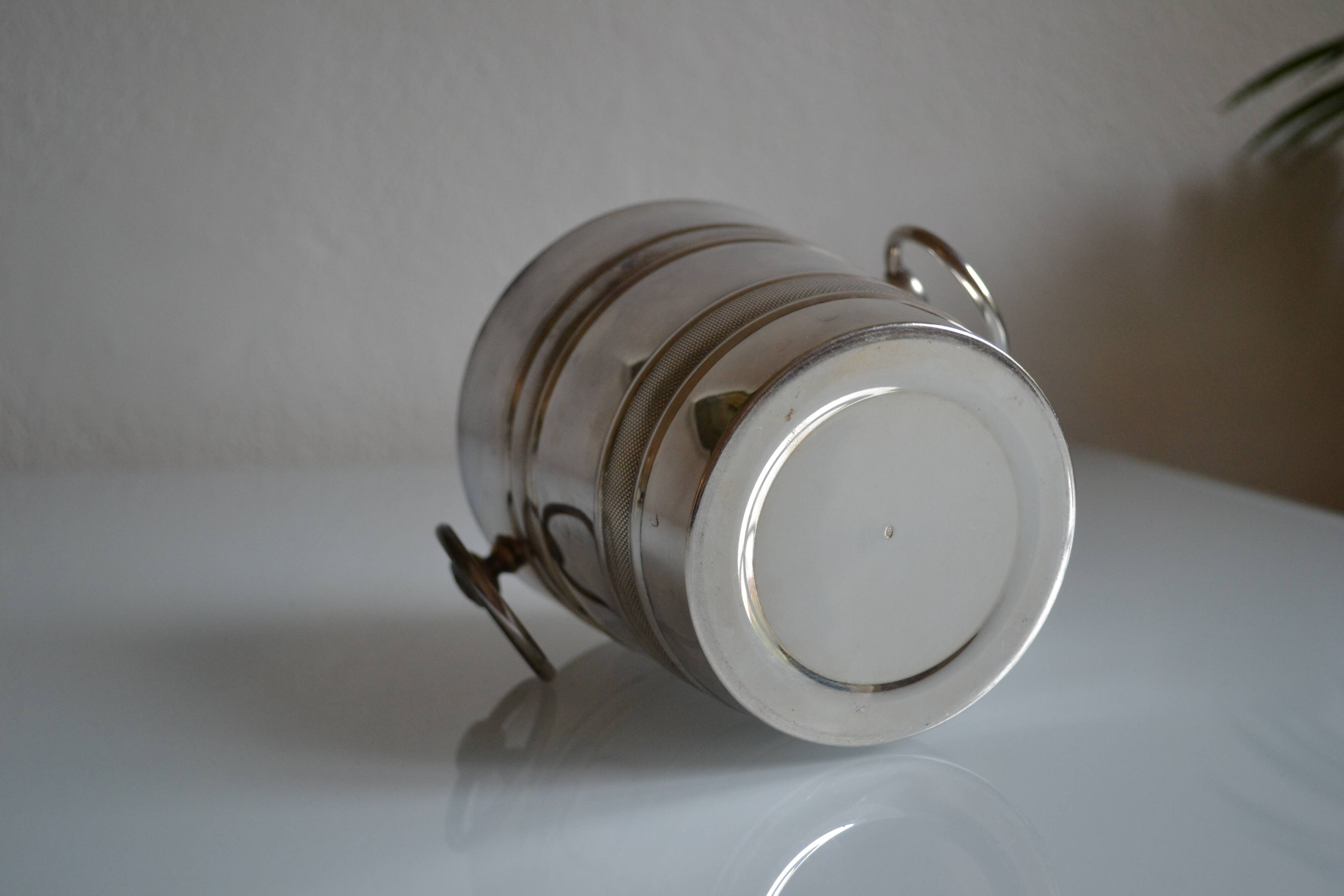 Vintage silver metal ice bucket