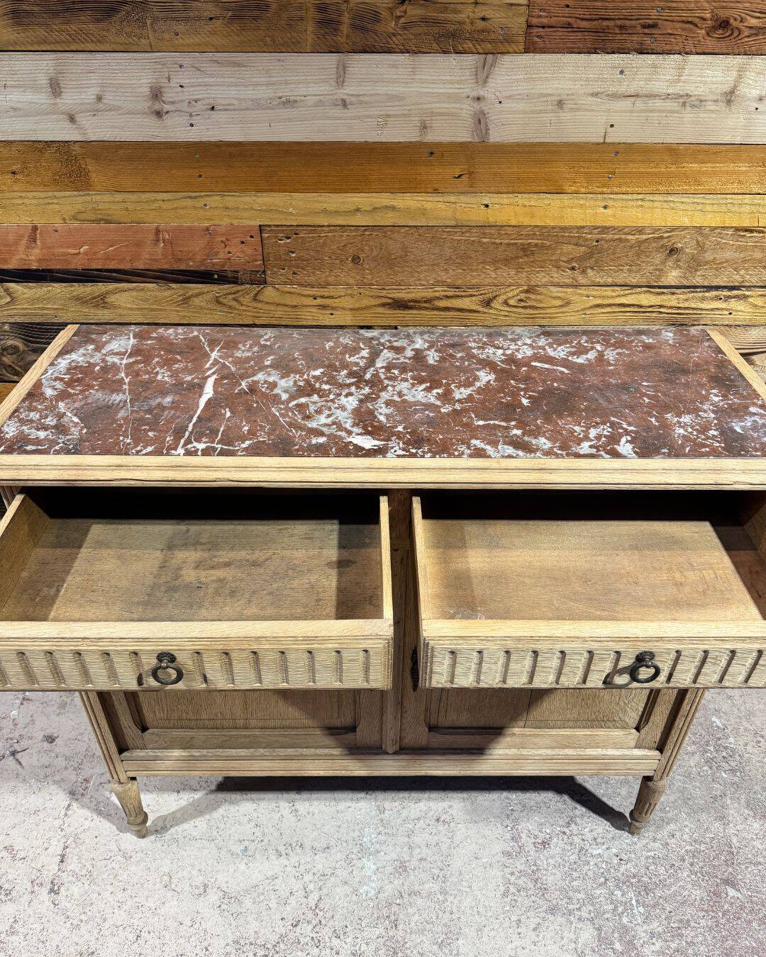 Antique sandblasted sideboard