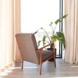 Vintage armchair chocolate granola mid-century modern design 1960