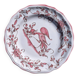 Earthenware plate with bird decoration