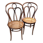 Paire de chaises Thonet N°19 en hêtre 1900;