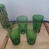 4 orangeade glasses with braided base