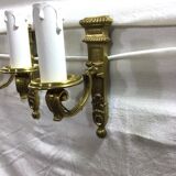 Set of 3 bronze wall lamps Louis XVI style
