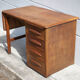 American wood desk, desk with drawers and folding extension, 50s