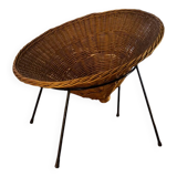 Rattan basket armchair from the 50s