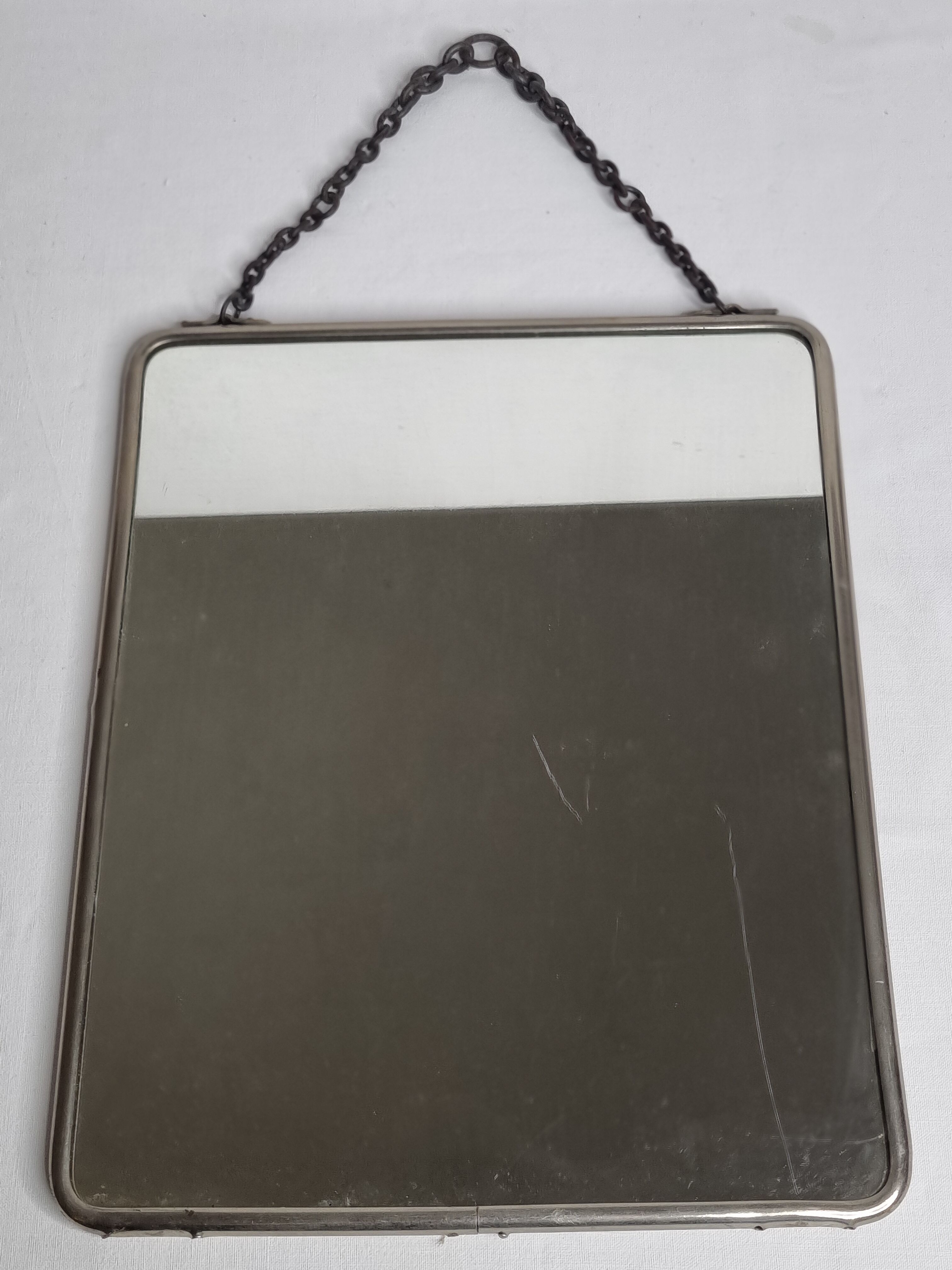 Miroir de barbier vintage à suspendre ou à poser 25x30cm