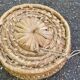 Round basket woven from banana fibre.