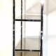 Designer shelf in chrome metal and smoked glass vintage 1970