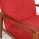 Danish vintage design wooden armchairs with coral fabric, 1950s