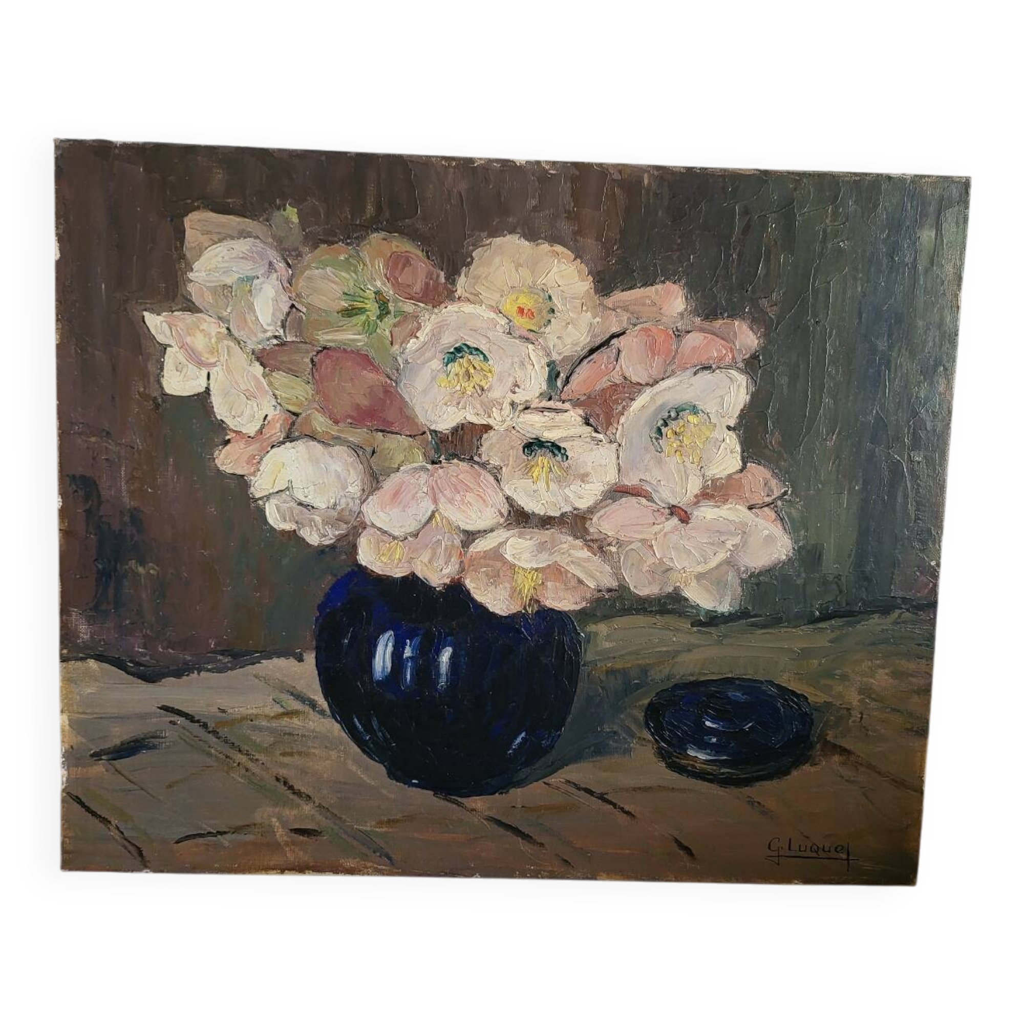 Oil on panel, germaine luquet, bouquet of flowers